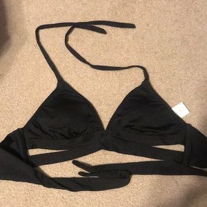 Black halter swim top